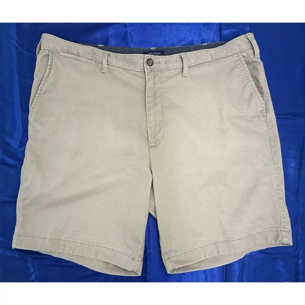 Nautica Flex Men's 40 Classic Fit Shorts Chino 40 Khaki Tan - 8